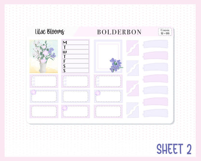 LILAC BLOOMS || Hobonichi Cousin Planner Sticker Kit