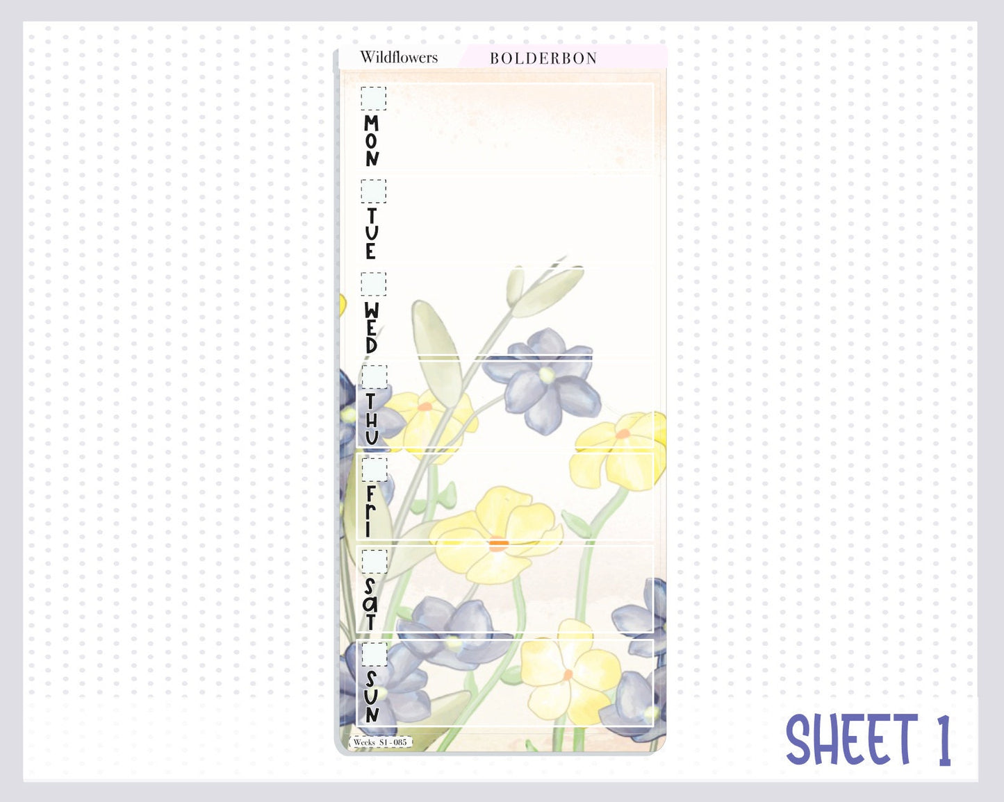 WILDFLOWERS || Hobonichi Weeks Planner Sticker Kit