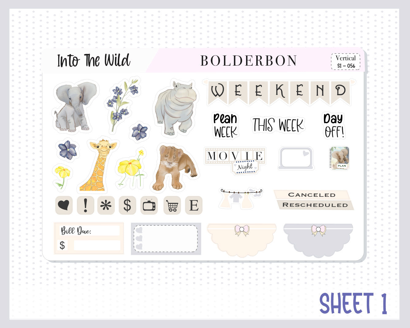 INTO THE WILD || 7x9 Vertical Planner Sticker Kit