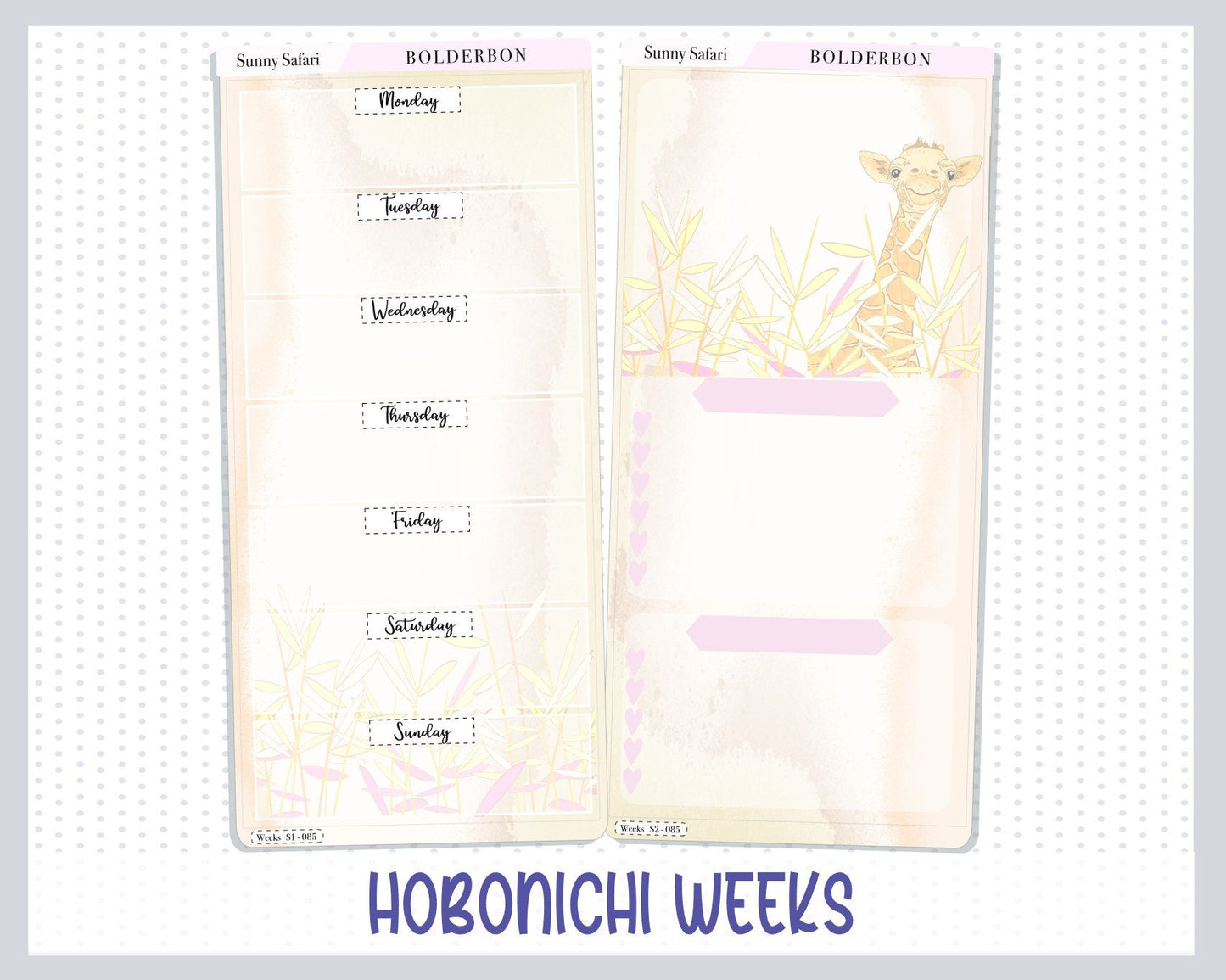 SUNNY SAFARI || Hobonichi Weeks Planner Sticker Kit