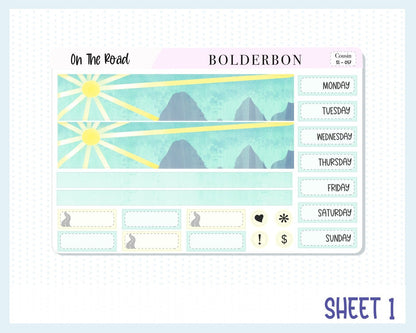 ON THE ROAD Hobonichi Cousin || Weekly Planner Sticker Kit, Hand Drawn, Road Trip, Mountains, Hiking, Camping, Outdoors, Nature