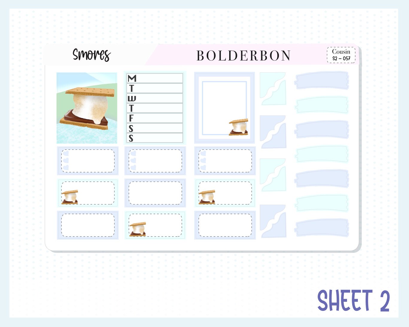 SMORES Hobonichi Cousin || Weekly Planner Sticker Kit, Hand Drawn, Hiking, Camping, Coffee, Outdoors, Nature, Adventure