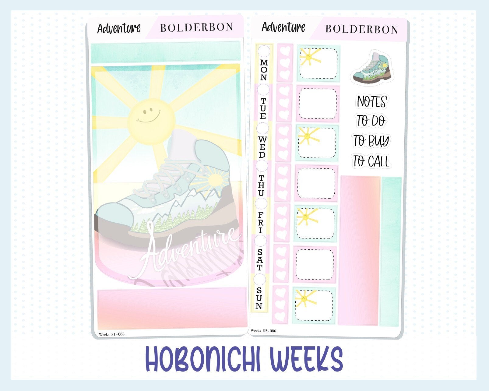 ADVENTURE Hobonichi Weeks || Weekly Planner Sticker Kit, Hiking, Outdoors, Nature