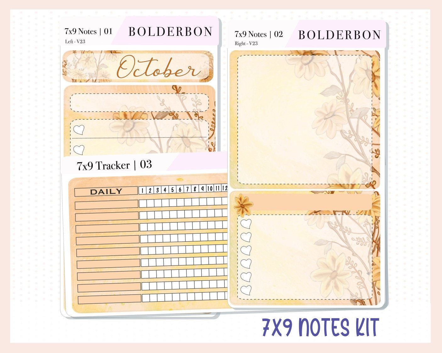 OCTOBER 7x9 Notes Kit || Planner Sticker Kit for Erin Condren Dashboard