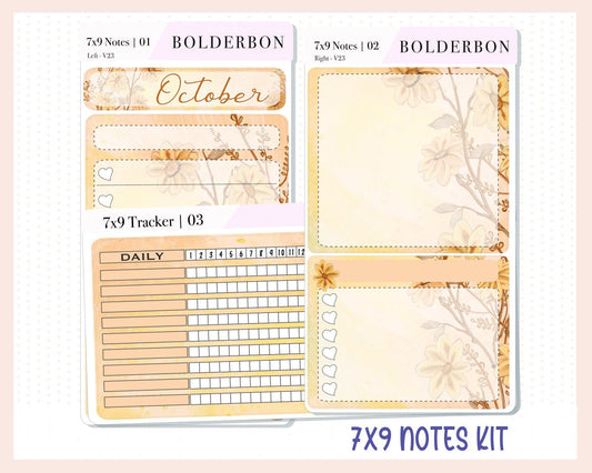 OCTOBER 7x9 Notes Kit || Planner Sticker Kit for Erin Condren Dashboard