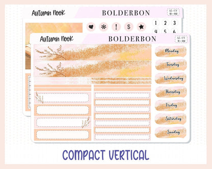 AUTUMN NOOK "Compact Vertical" || A5 Planner Sticker Kit