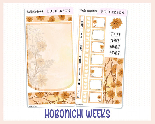 RUSTIC SUNFLOWER Hobonichi Weeks || Weekly Planner Sticker Kit