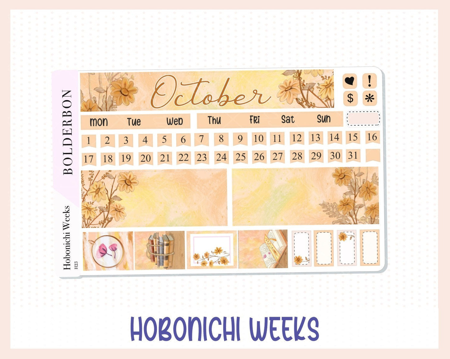 OCTOBER Hobonichi Weeks || "Autumn Nook" Monthly Planner Stickers, Fall,