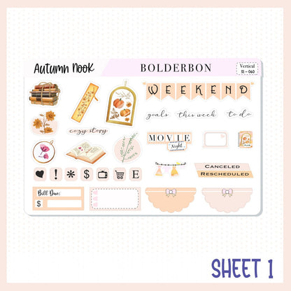 AUTUMN NOOK || 7x9 Vertical Planner Sticker Kit