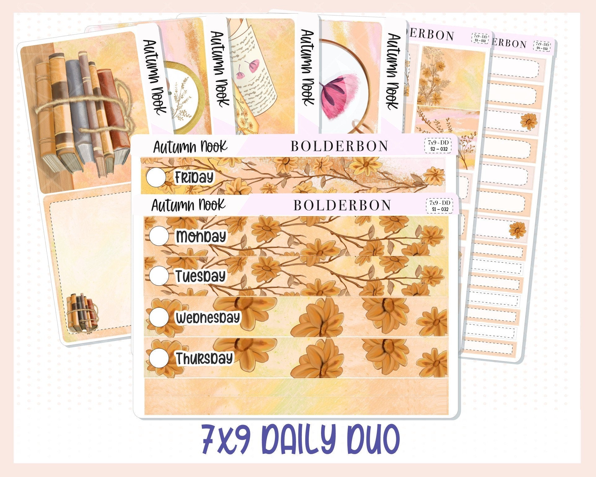 AUTUMN NOOK 7x9 Daily Duo || Fall Planner Sticker Kit for Erin Condren, Autumn