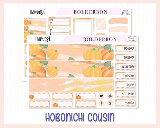 HARVEST Hobonichi Cousin || Weekly Planner Sticker Kit Hand Drawn