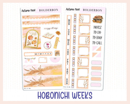 AUTUMN NOOK Hobonichi Weeks || Weekly Planner Sticker Kit