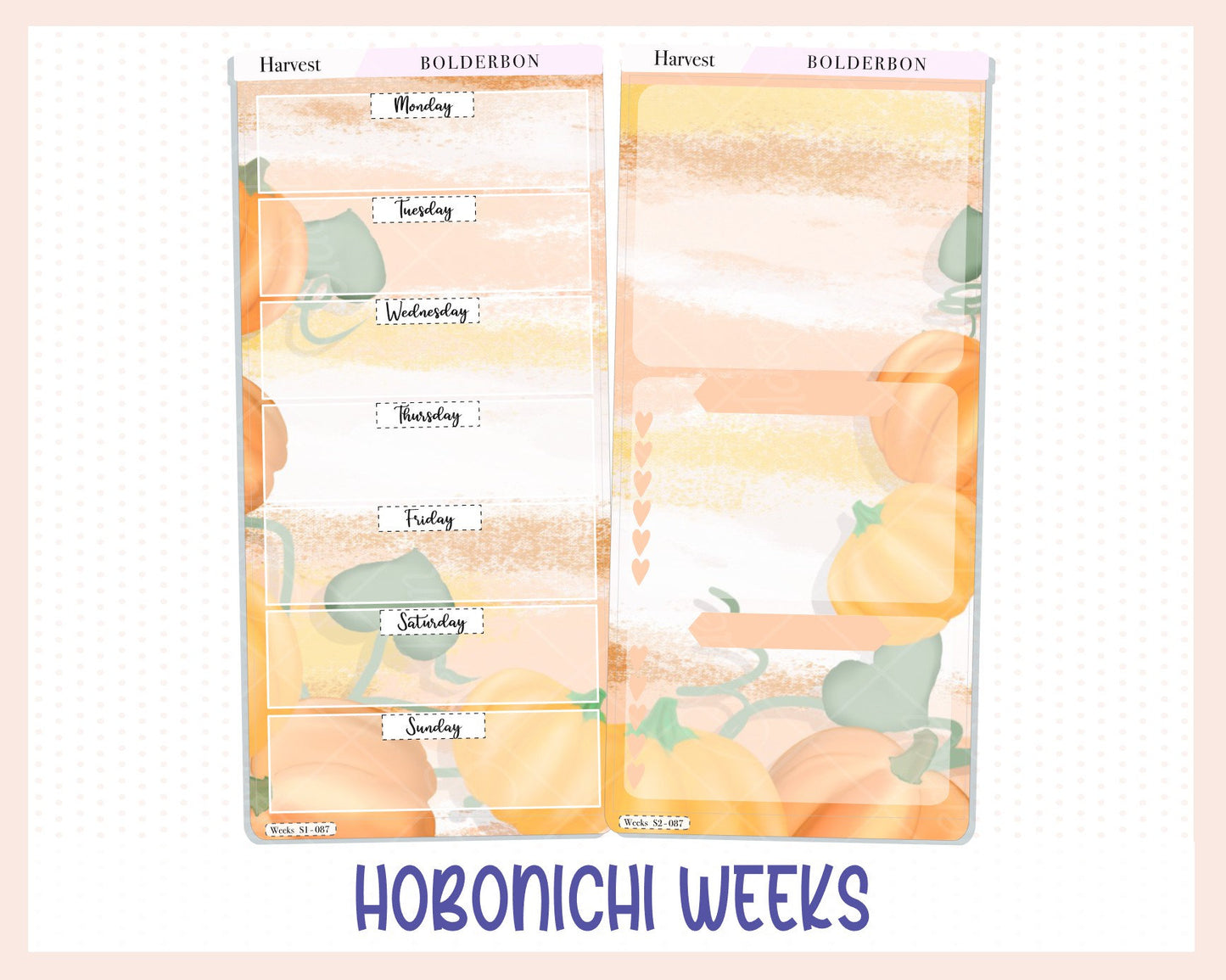 HARVEST Hobonichi Weeks || Weekly Planner Sticker Kit